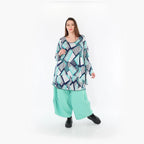  Ballonhose von AKH Fashion aus Materialmix, 1450.06631, Mintgrün, Jacquard, Schick, Schick