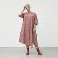 Luftiges Ballonkleid im stilvollen Lagenlook mit ausgefallenem Punktemuster, leicht aus Baumwolle, Mint/Pink