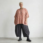 Zeitlos legeres Oversize A-Form Shirt aus feiner Popeline mit ausgefallenem Punkte Muster, Mint/Pink