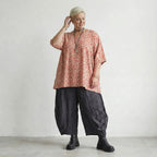 Zeitlos legeres Oversize A-Form Shirt aus feiner Popeline mit ausgefallenem Punkte Muster, Mint/Pink