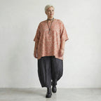 Zeitlos legeres Oversize A-Form Shirt aus feiner Popeline mit ausgefallenem Punkte Muster, Mint/Pink