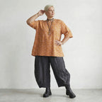 Zeitlos legeres Oversize Lagenlook A-Form Shirt mit feiner luftiger Popeline und Punkten, Rosa/Orange