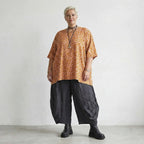Zeitlos legeres Oversize Lagenlook A-Form Shirt mit feiner luftiger Popeline und Punkten, Rosa/Orange
