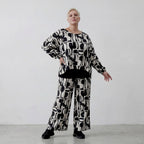 Damen Überwurf Lagenlook Materialmix, kastiger Schnitt, Langarm, Schlitze, Oversize große Größen – AKH Fashion