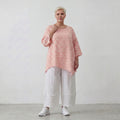 Leichtes Mousselineshirt Rosa Ecru im Lagenlook Oversize leger zeitlos sommerlich Baumwolle