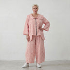 Leichte Oversize Baumwolljacke in Rosa Ecru im Lagenlook luftig zeitlos feminin soft sehr