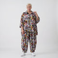 Fliessende Ballonhose Oversize Lagenlook in Schwarz Oliv Lila leger zeitlos soft fallend