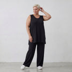 Weiche Jerseyhose in zeitlosem Schwarz aus fließendem Viskose Stretch mit elastischem Bund