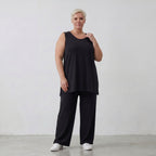 Weiche Jerseyhose in zeitlosem Schwarz aus fließendem Viskose Stretch mit elastischem Bund
