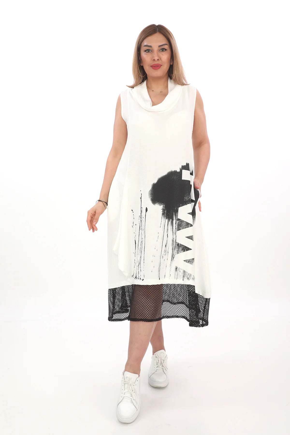 Ballonkleid von Zedd Plus aus Viskose, ausgefallene, zeitlose Lagenlook Mode