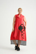  Ballonkleid von Zedd Plus aus Viskose, 24295, Rot, Schick, Modern, Bequem