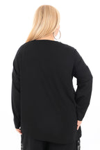  Zedd Plus Shirt in kastiger Form, aus Polyamid, 24657, Grau, Schick, Modern, Bequem
