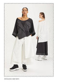  H4 Fashion Bluse in kastiger Form, aus Polyamid, 3079, Schwarz, Ausgefallen, Zeitlos