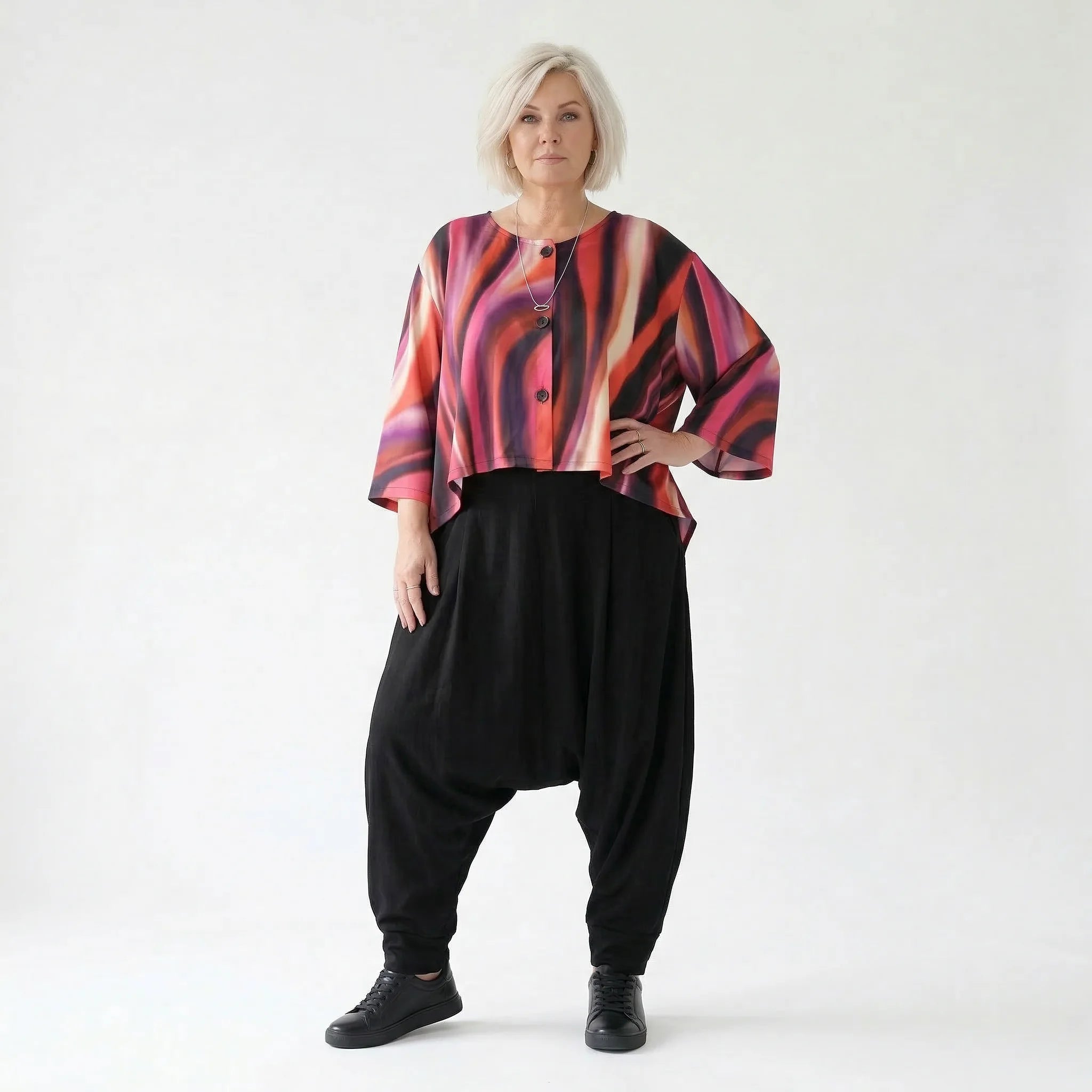 Haremshose von AKH Fashion aus Viskose, ausgefallene, zeitlose Lagenlook Mode