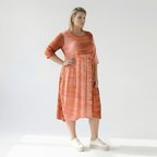  Ballonkleid von AKH Fashion aus Viskose, 1249.06698, Koralle-Orange, Batik, Schick