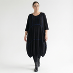  Ballonkleid von AKH Fashion aus Viskose, 1416.06564, Schwarz/Blau, Schick, Modern, Bequem