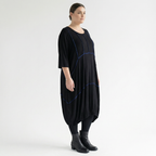  Ballonkleid von AKH Fashion aus Viskose, 1416.06564, Schwarz/Blau, Schick, Modern, Bequem