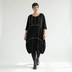  Ballonkleid von AKH Fashion aus Viskose, 1416.06564, Schwarz/Gelb, Schick, Modern, Bequem
