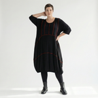  Ballonkleid von AKH Fashion aus Viskose, 1416.06564, Schwarz/Rot, Schick, Modern, Bequem