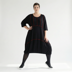  Ballonkleid von AKH Fashion aus Viskose, 1416.06564, Schwarz/Rot, Schick, Modern, Bequem
