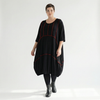  Ballonkleid von AKH Fashion aus Viskose, 1416.06564, Schwarz/Rot, Schick, Modern, Bequem
