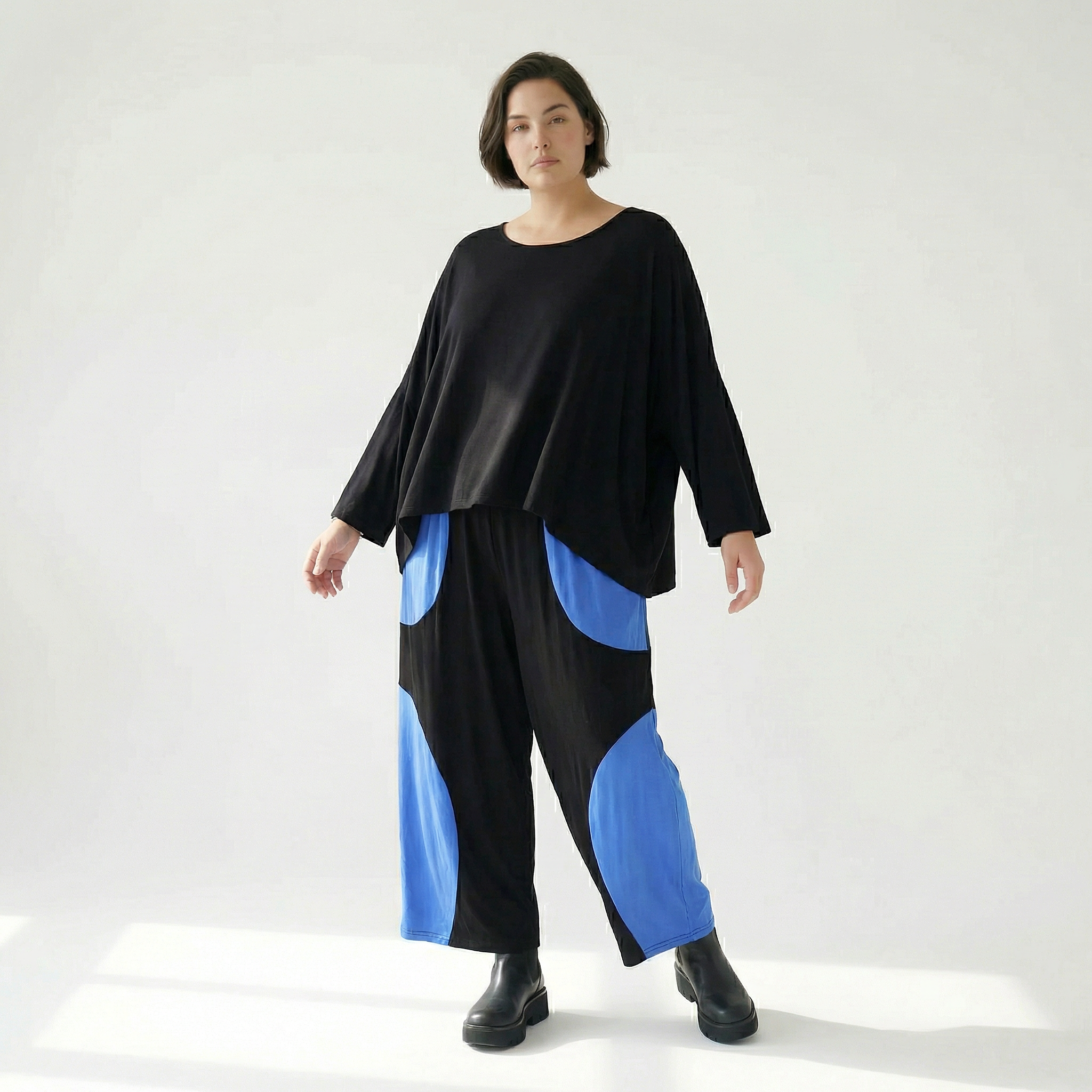  Ballonhose von AKH Fashion aus Viskose, 1416.06914, Schwarz/Blau, Schick, Modern, Bequem