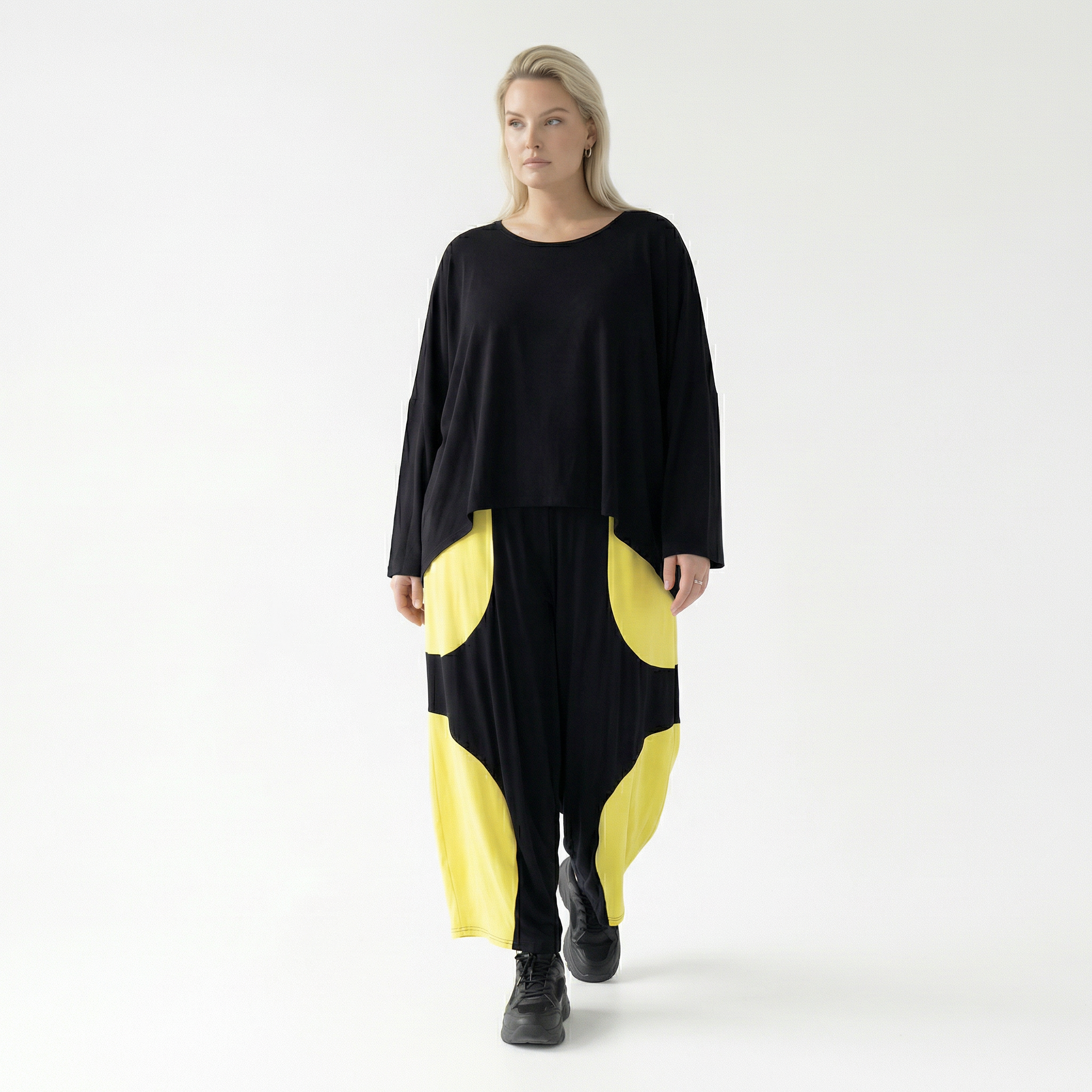  Ballonhose von AKH Fashion aus Viskose, 1416.06914, Schwarz/Gelb, Schick, Modern, Bequem