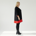  A-Form Shirt von AKH Fashion aus Viskose, 1416.06916, Schwarz/Rot, Schick, Modern, Bequem