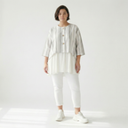 Oversize Damen Jacke, AKH Fashion, Baumwolle, gerundeter Form, Lagenlook Mode, große Größen - SEELENlook