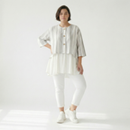 Oversize Damen Jacke, AKH Fashion, Baumwolle, gerundeter Form, Lagenlook Mode, große Größen - SEELENlook