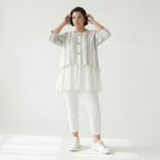 Oversize Damen Jacke, AKH Fashion, Baumwolle, gerundeter Form, Lagenlook Mode, große Größen - SEELENlook