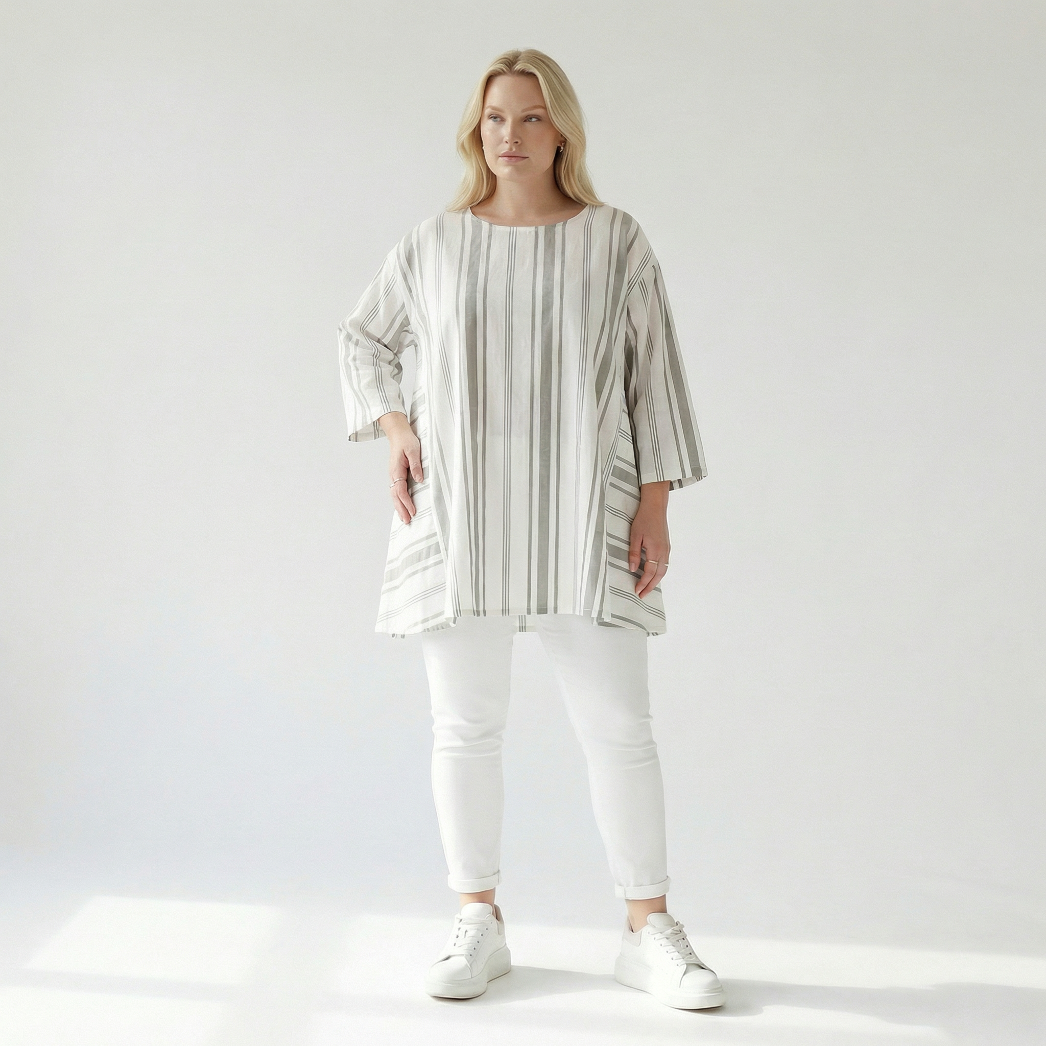 A-Form Shirt von AKH Fashion aus Baumwolle, ausgefallene, zeitlose Lagenlook Mode