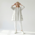 A-Form Shirt von AKH Fashion aus Baumwolle, ausgefallene, zeitlose Lagenlook Mode
