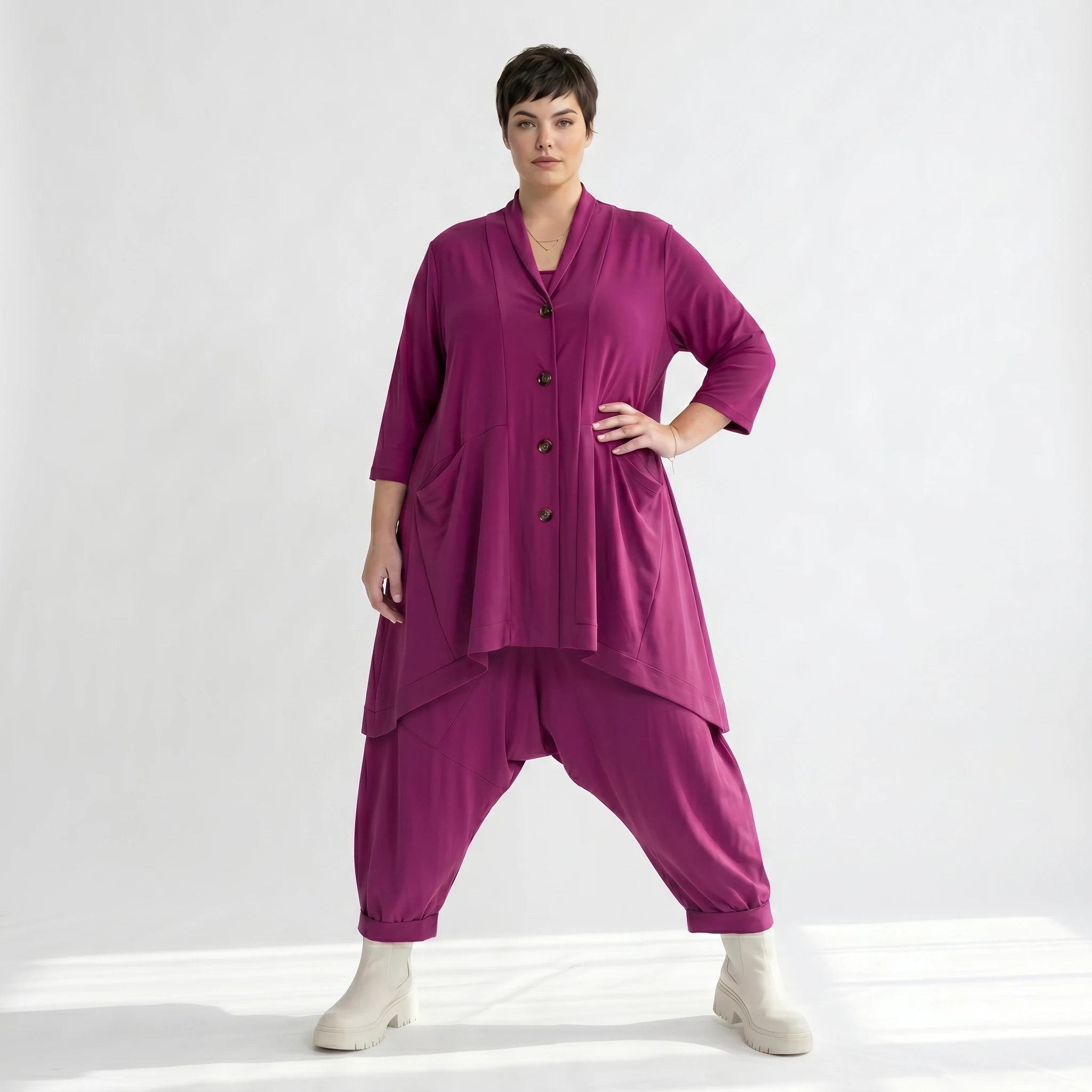 A-Form Jacke von AKH Fashion aus Materialmix, ausgefallene, zeitlose Lagenlook Mode