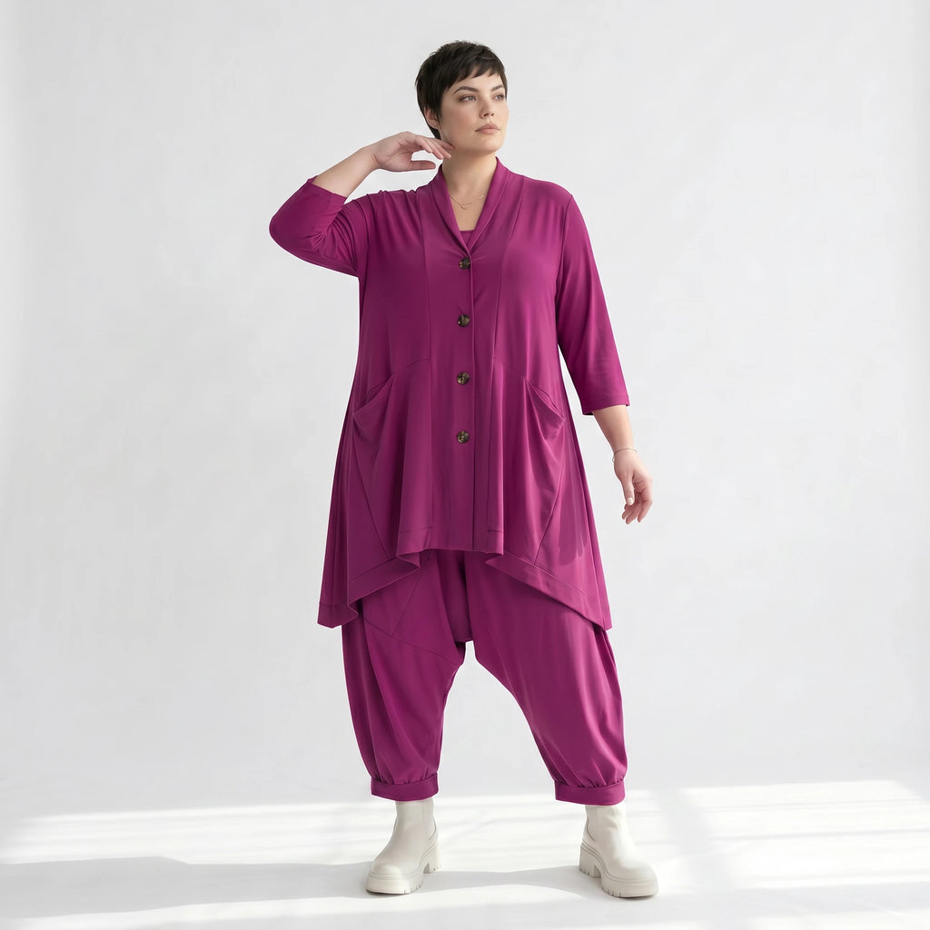 A-Form Jacke von AKH Fashion aus Materialmix, ausgefallene, zeitlose Lagenlook Mode