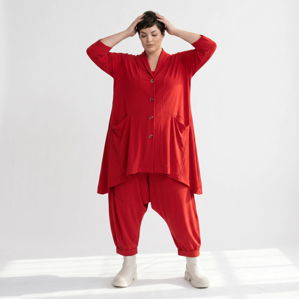 A-Form Jacke von AKH Fashion aus Materialmix, ausgefallene, zeitlose Lagenlook Mode
