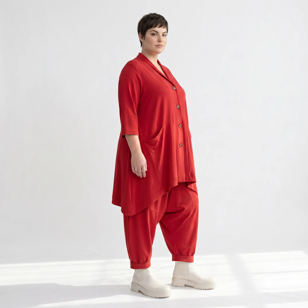 A-Form Jacke von AKH Fashion aus Materialmix, ausgefallene, zeitlose Lagenlook Mode