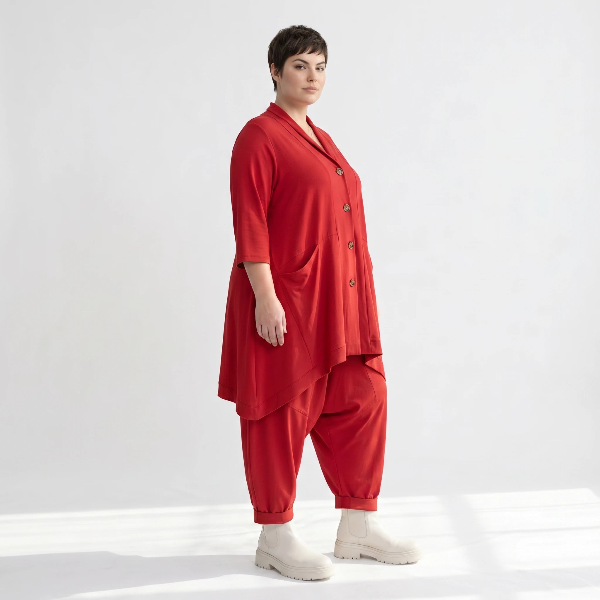 A-Form Jacke von AKH Fashion aus Materialmix, ausgefallene, zeitlose Lagenlook Mode