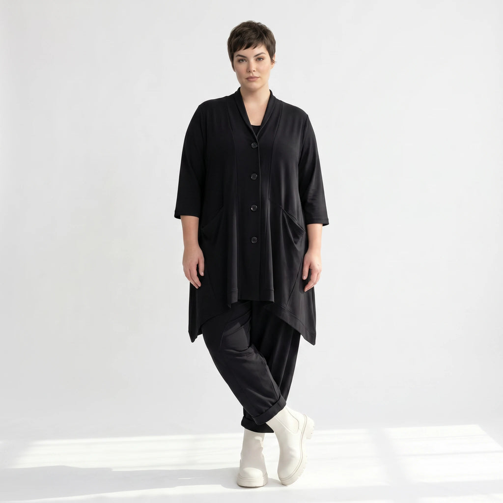 A-Form Jacke von AKH Fashion aus Materialmix, ausgefallene, zeitlose Lagenlook Mode