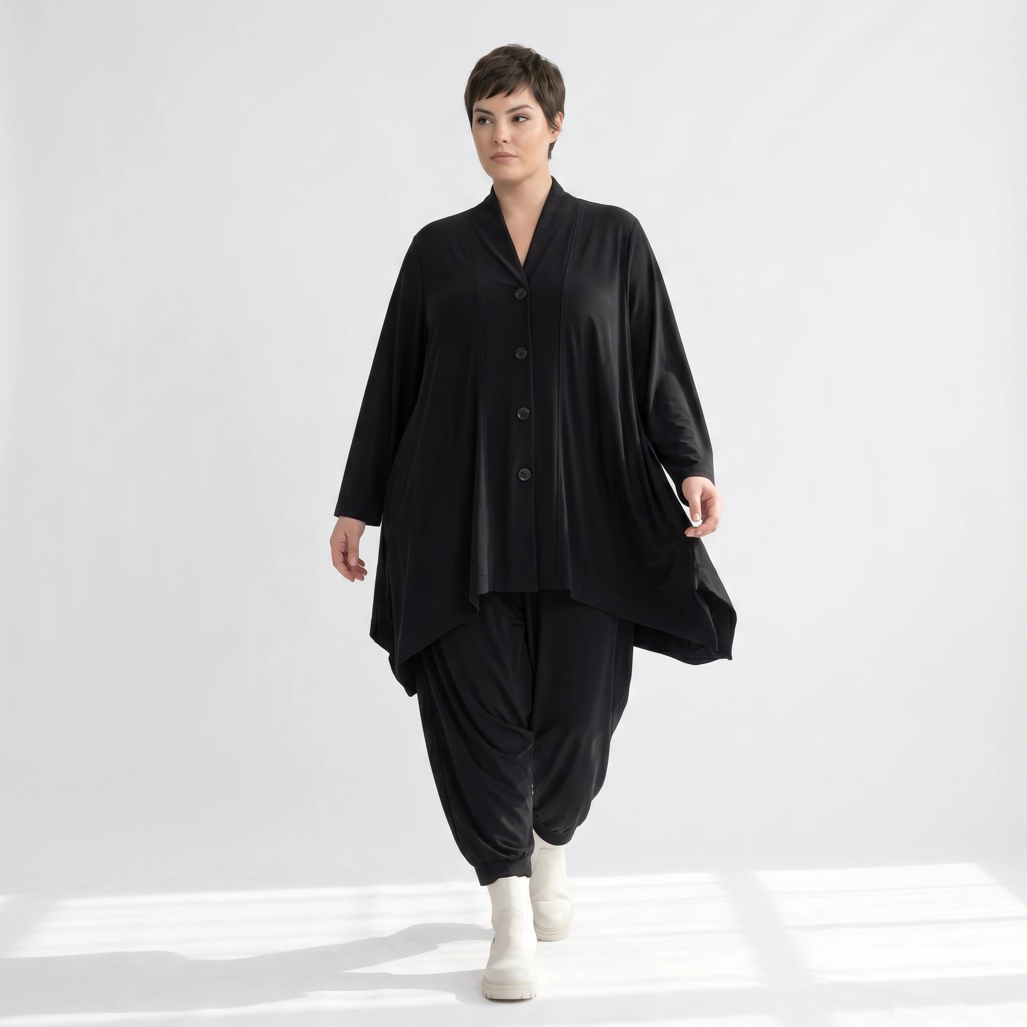 A-Form Jacke von AKH Fashion aus Materialmix, ausgefallene, zeitlose Lagenlook Mode