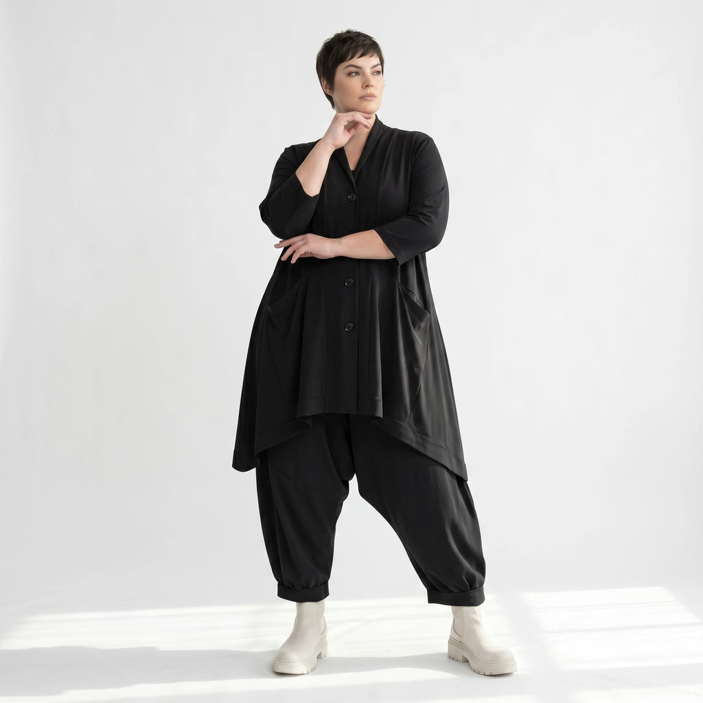 A-Form Jacke von AKH Fashion aus Materialmix, ausgefallene, zeitlose Lagenlook Mode
