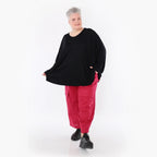  AKH Fashion Bigshirt in kastiger Form, aus Viskose, 1233.06648, Schwarz, Ausgefallen, Zeitlos