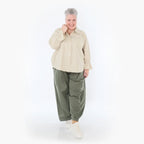  AKH Fashion Bluse in gerundeter Form, aus Baumwolle, 1482.07062, Beige, Ausgefallen