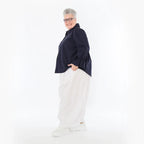  AKH Fashion Bluse in gerundeter Form, aus Baumwolle, 1482.07062, Marine, Ausgefallen