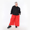 AKH Fashion Bluse in gerundeter Form, aus Baumwolle, 1482.07062, Schwarz, Ausgefallen