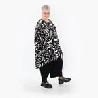  A-Form Bigshirt von AKH Fashion aus Viskose, 1487.06911, Schwarz/Weiß, Pinselstrich, Schick