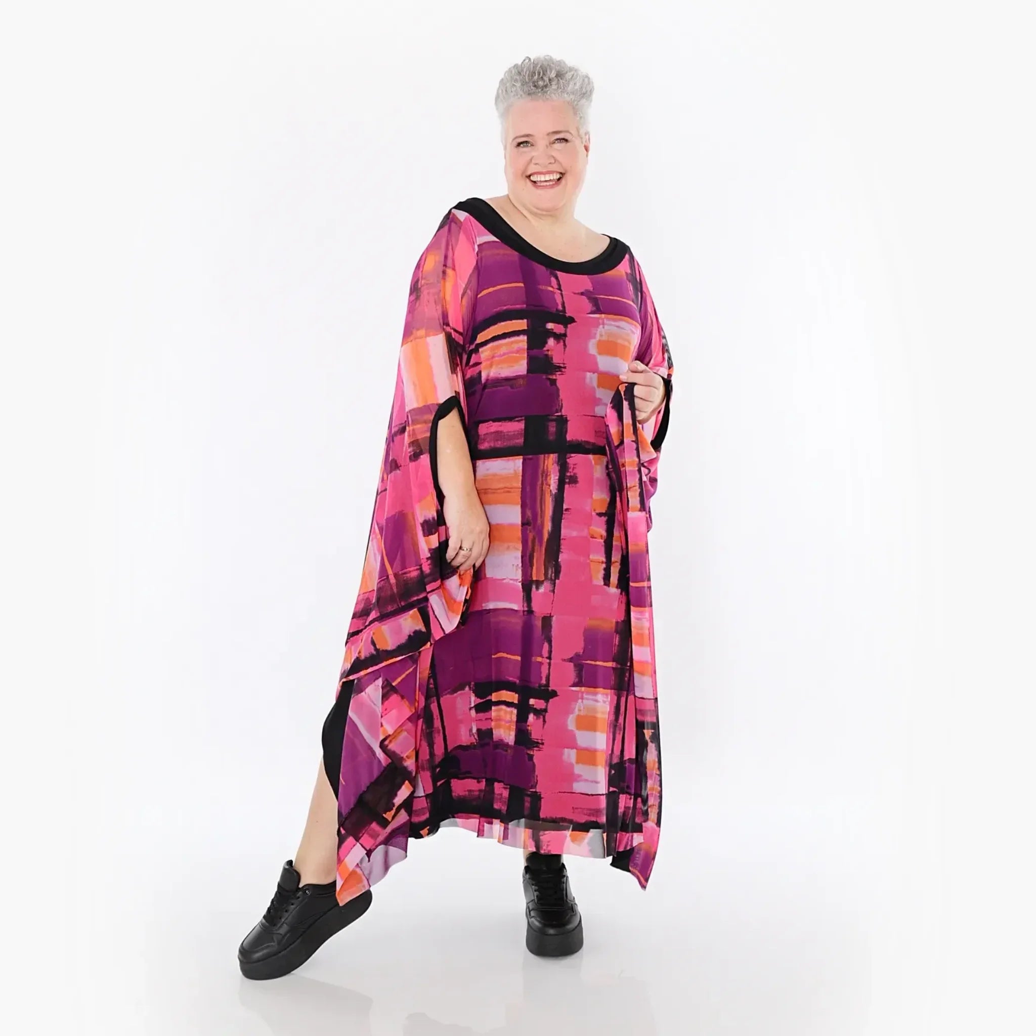  AKH Fashion Überwurf in gerader Form, aus Polyester, 1488.07100, Multicolor, Grafik