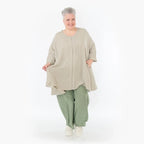  AKH Fashion Hose in gerader Form, aus Viskose, 1490.06710, Khaki, Ausgefallen, Zeitlos