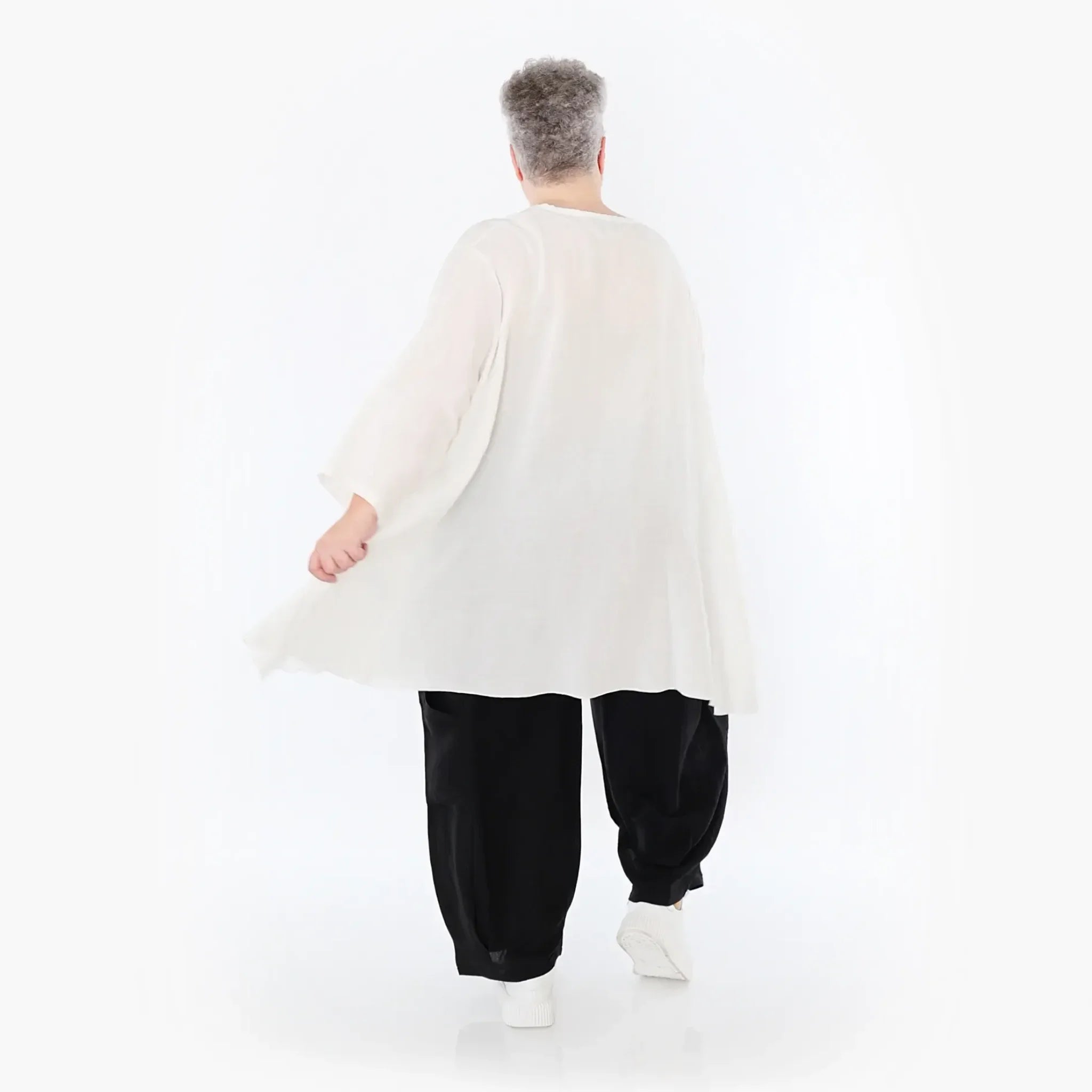 A-Form Bigshirt von AKH Fashion aus Viskose, 1490.07069, Weiß, Ausgefallen, Zeitlos, Schick