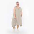  Ballonkleid von AKH Fashion aus Viskose, 1490.07093, Beige, Ausgefallen, Zeitlos, Schick